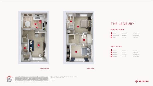 Ledbury Semi 2 Bed Floor plan