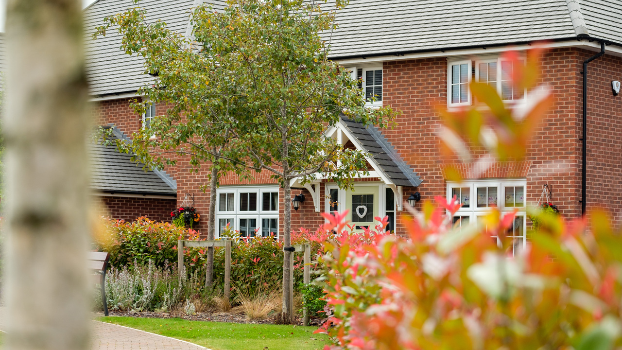 Redrow - Inspiration - Front door behind hedge plants and tree