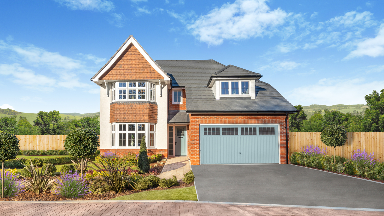 Redrow - Inspiration - The Hampstead with lawn and trees