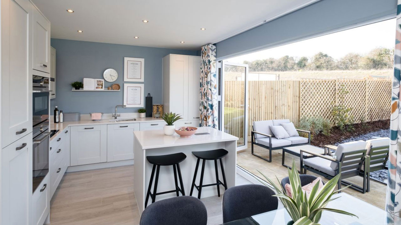 Redrow - Inspiration - Modern open plan kitchen open to the garden