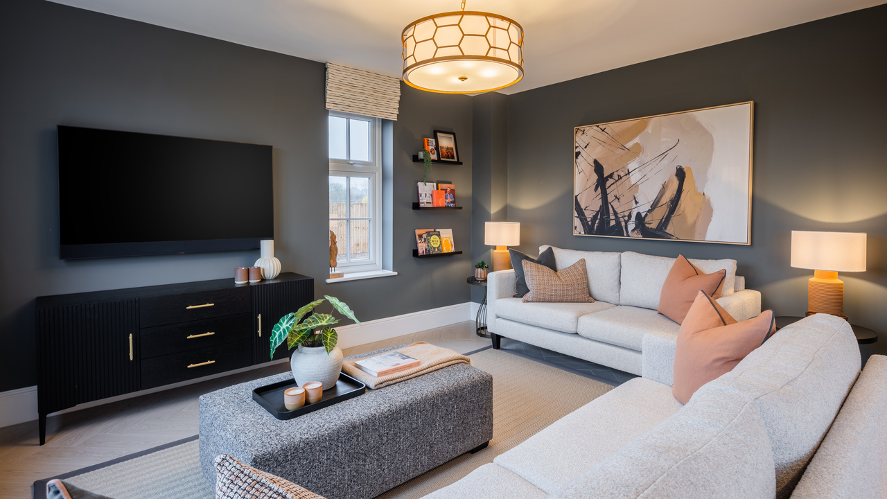 Redrow - Inspiration - Dark walls Hampstead living room