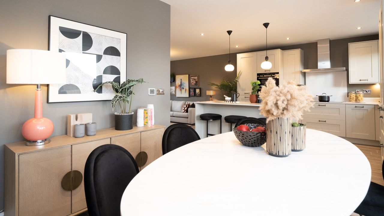Redrow - Inspiration - Grey walls Harrogate diner