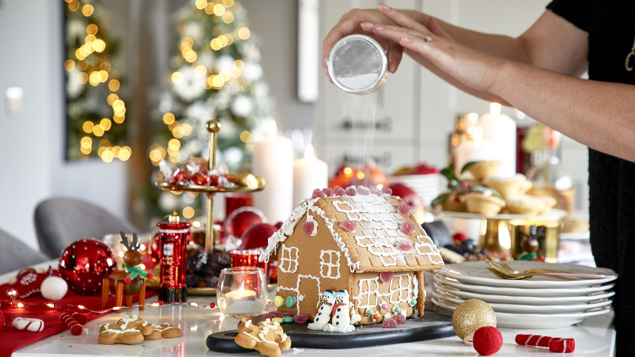 Redrow - Inspiration - Gingerbread home and other Christmas food goodies on a kitchen worktop