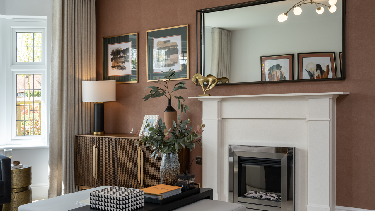 Redrow - Inspiration - Lounge with brown walls